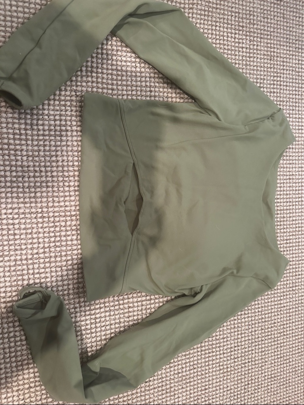 lululemon athletica Olive Green Long Sleeve Crop Top